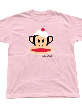 Gildan Pink Paul Frank Inspired Monkey Tee